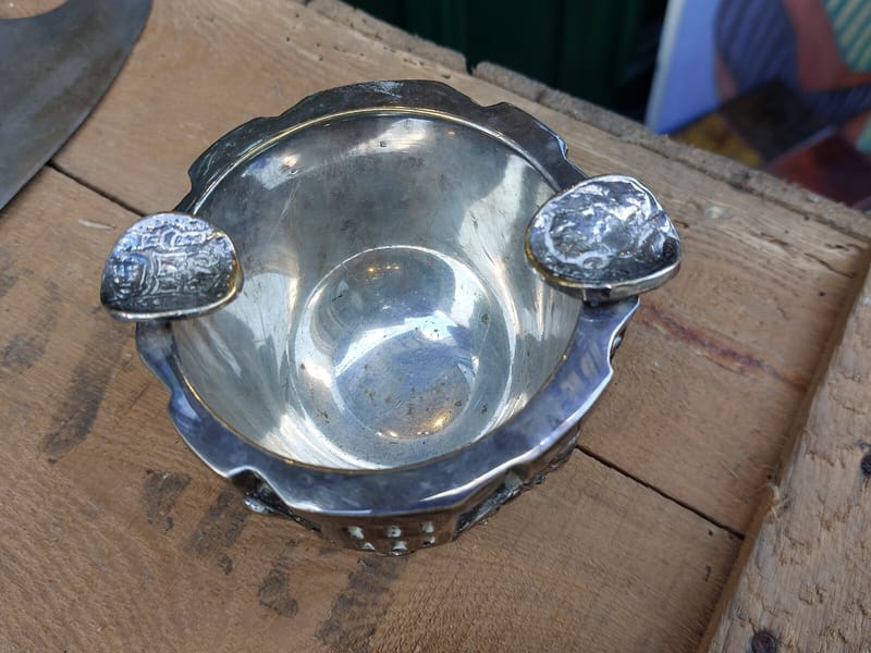 Valmazan Bronze Argenté Cendrier — vue 2