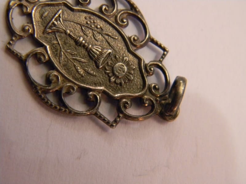 Argent Massif  Médaille Pendentif Ajourée Coupe Calice Crabe Silver Silber — vue 3