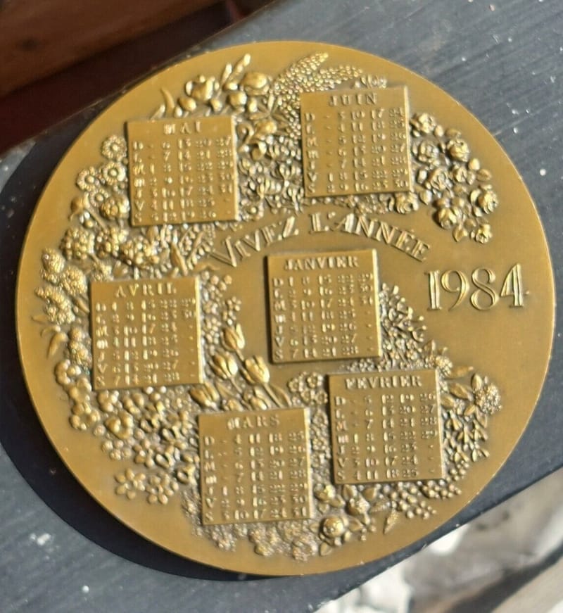 Médaille Bronze Calendrier 1984 Bronze Florentin