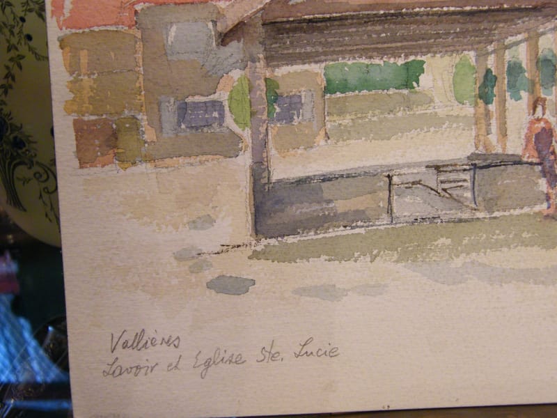 Metz Vallières Lavoir Eglise André Simon 1995 Artiste Lorrain Aquarelle — vue 2