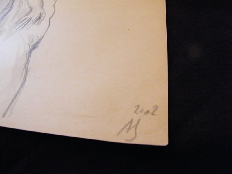 Nue debout André Simon 1926-2014 Artiste Lorrain 2002 Esquisse au Crayon — vue 2