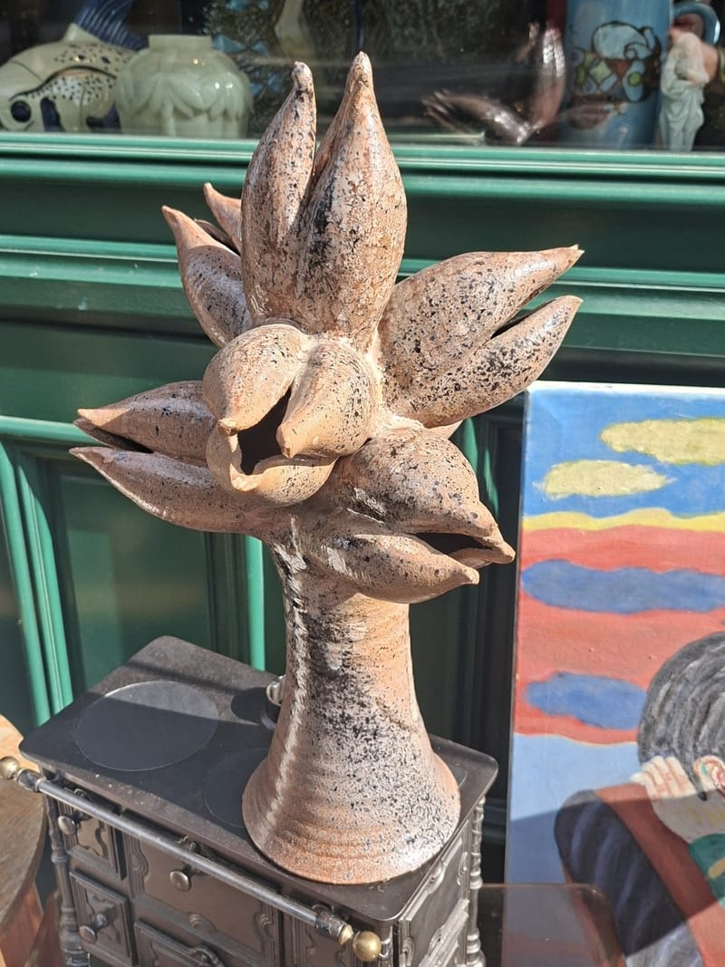 Vase Sculpture Céramique Signé CM 92 Monstroplante 50 cm
