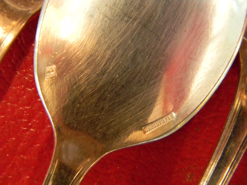 Christofle Cuillères Glace Modèle Boréal Argent Plaqué Silver Silber Art Déco — vue 4