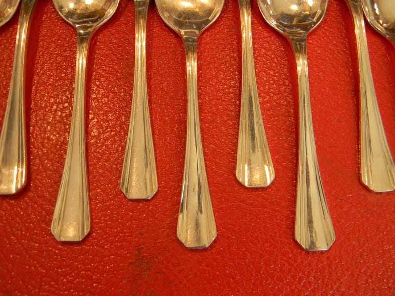 Christofle Cuillères Glace Modèle Boréal Argent Plaqué Silver Silber Art Déco — vue 3