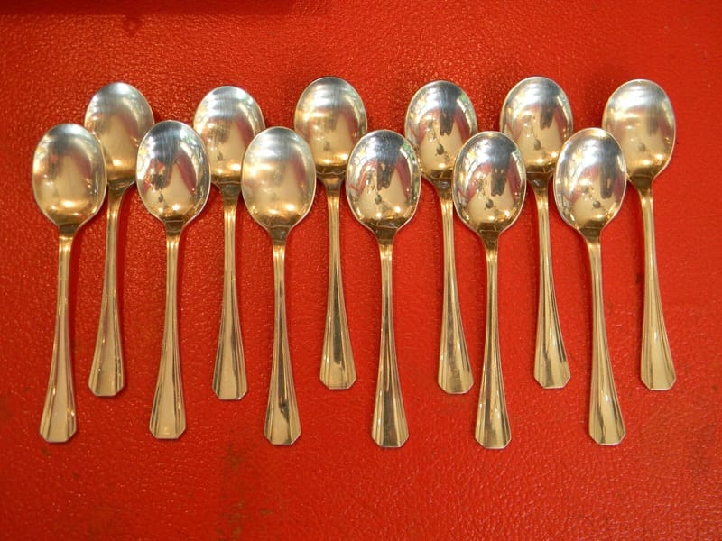 Christofle Cuillères Glace Modèle Boréal Argent Plaqué Silver Silber Art Déco — vue 2