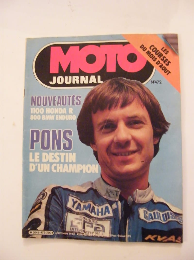 "Moto Journal Septembre 1980 N°472 1100 Honda R 8 BMW Enduro Pons"