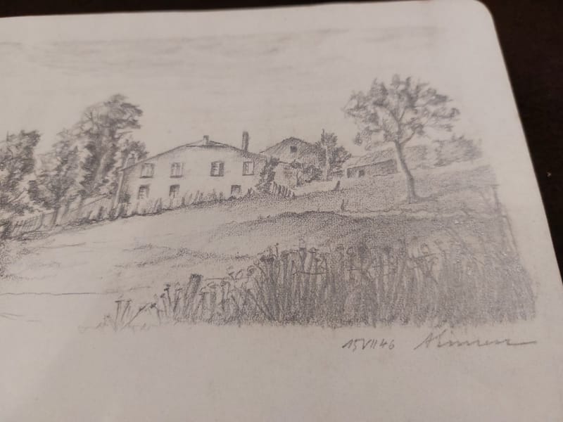 Dessin André Simon 1946 Artiste Lorrain St Julien Mère Francis — vue 2