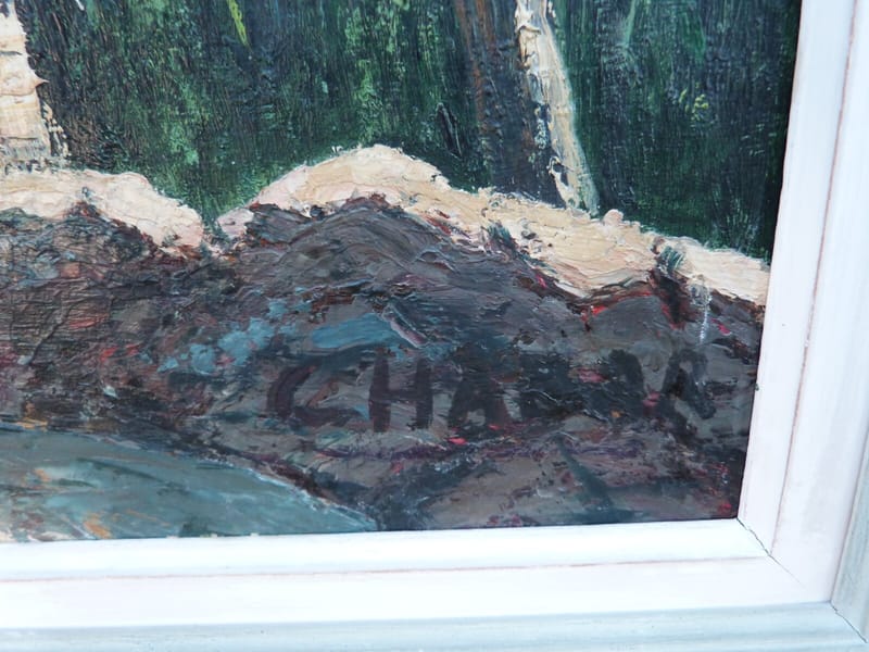 Charles Bara La Meije vue de l'Oratoire de Saint Anne Chazelet Huile sur Bois — vue 4