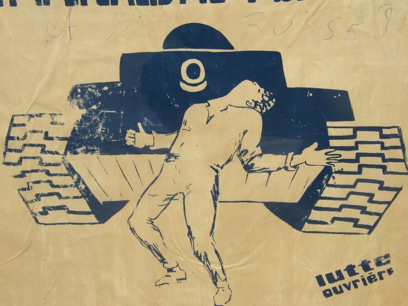 Mai 68 Lutte Ouvrière Tchad Vietnam L'impérialisme Assassine Affiche Originale — vue 3