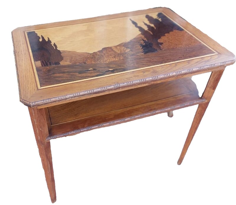 Thiam Table Marqueterie Saint-Ulrich Alsace Art Déco Signée