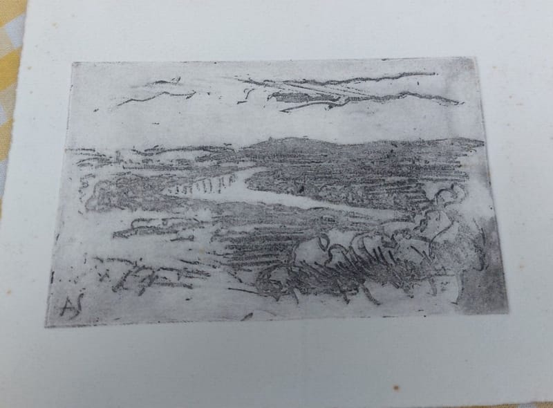 Eau Forte Moselle St Julien André Simon Artiste Lorrain Metz 2
