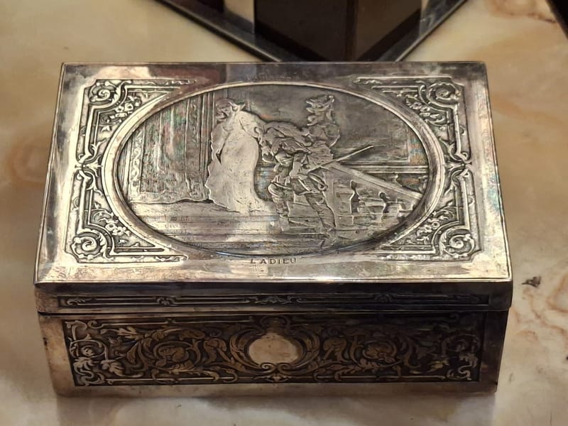 Boite Bijoux Argent Plaqué Soulacroix L'adieu Silver Silber
