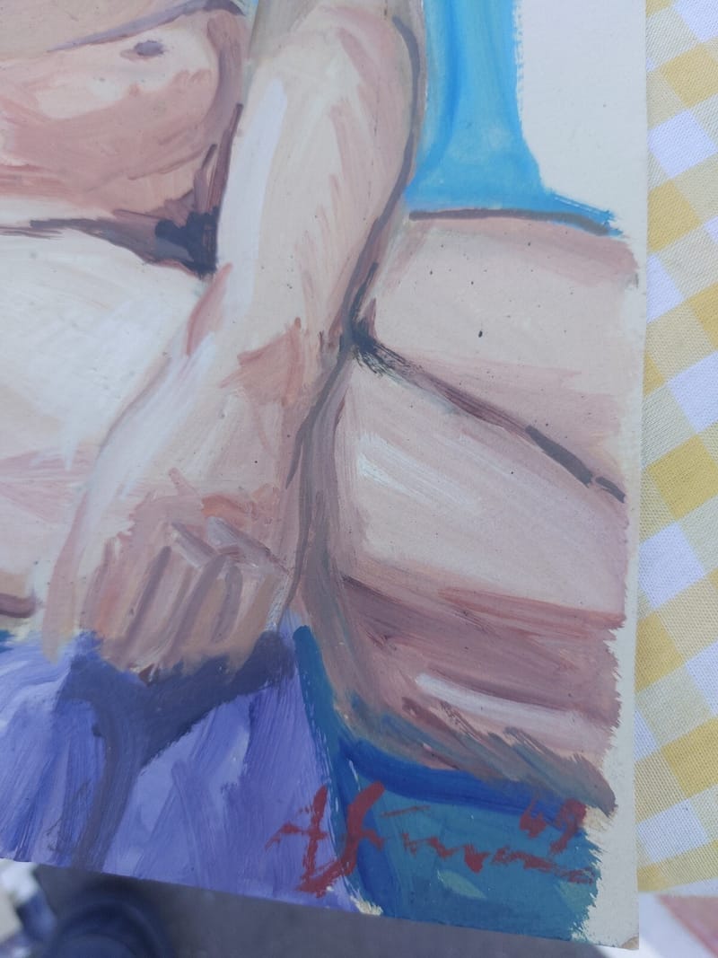 Huile Femme Nue André Simon 1949 Artiste Lorrain Metz — vue 2