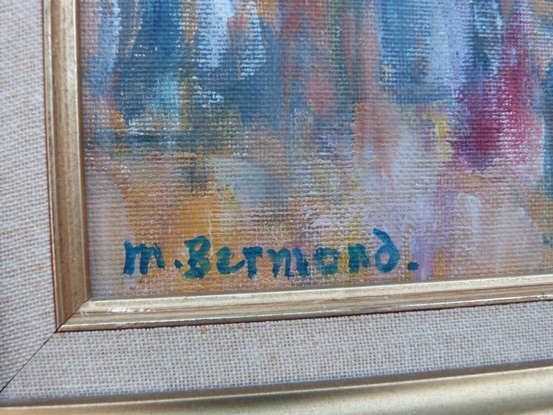 Marguerite Bermond Huile sur Carton Vérone La place aux Herbes  1911 1991 — vue 4