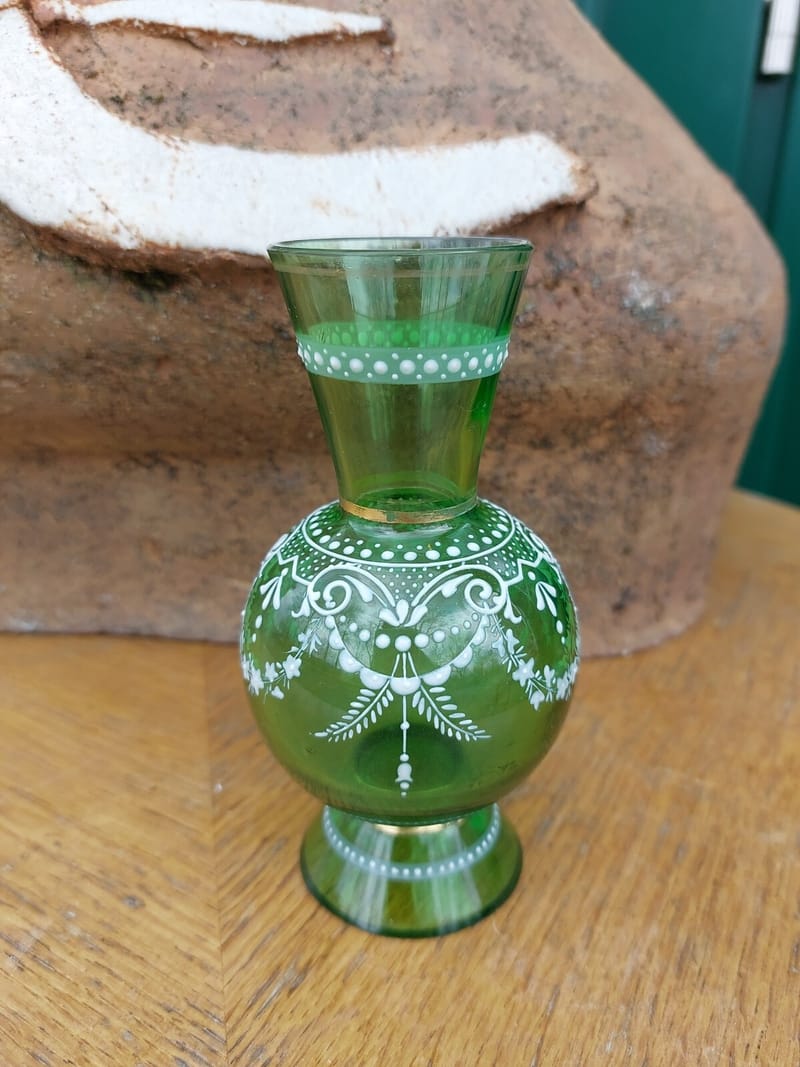 Vase Verre émaillé XIX ème siècle