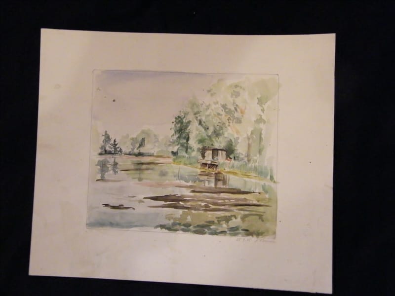 Metz André Simon 1926-2014 1945 Artiste Lorrain Aquarelle