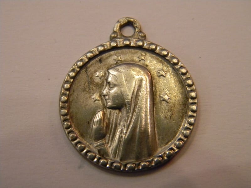 Argent Massif Médaille Pendentif Vierge Crabe Silver Silber