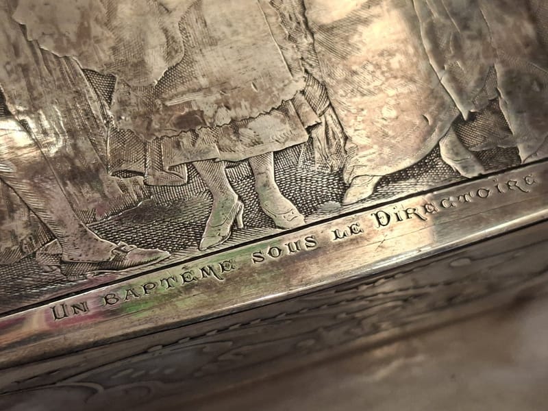 Boite Bijoux Argent Plaqué Le Baptême sous le directoire Silver Silber — vue 3