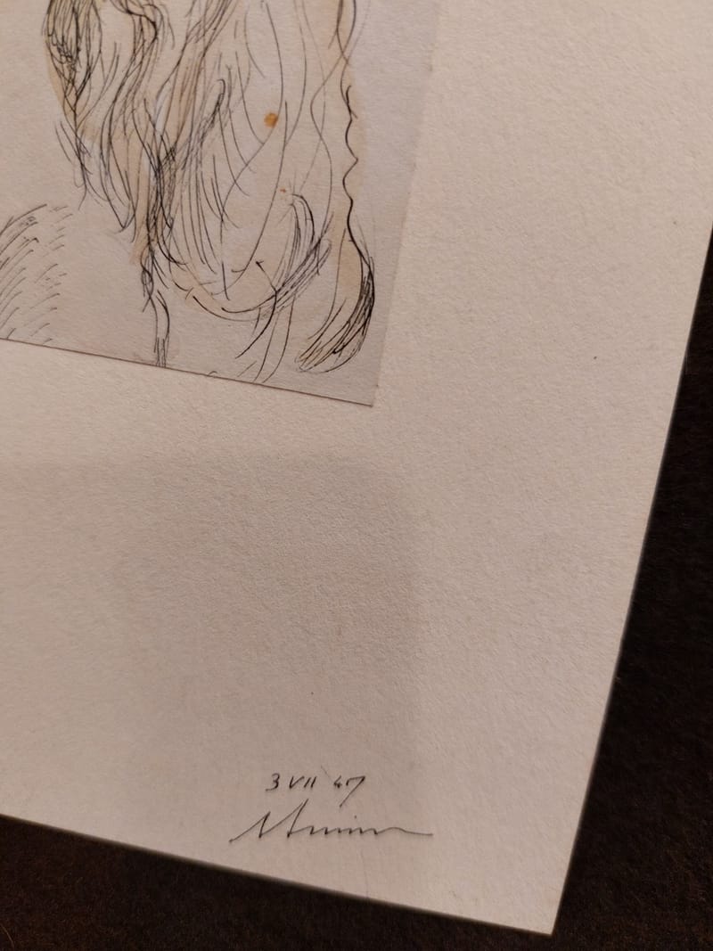 Encre Aquarelle André Simon 2002 Artiste Lorrain Metz Edwige — vue 3