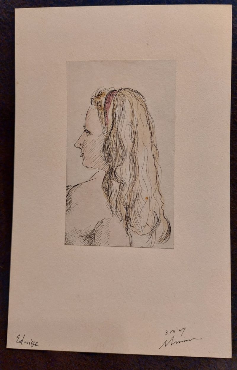 Encre Aquarelle André Simon 2002 Artiste Lorrain Metz Edwige