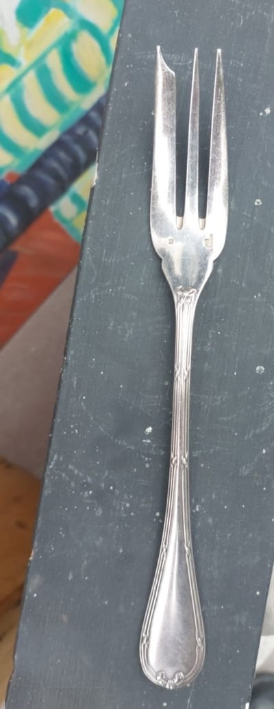 Christofle Fourchette Service Modèle Rubans Argent Plaqué Silver Louis XVI