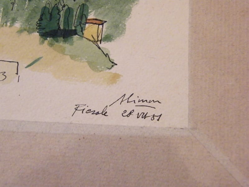 Fiesale André Simon 1926-2014 1951 Artiste Lorrain Aquarelle — vue 2