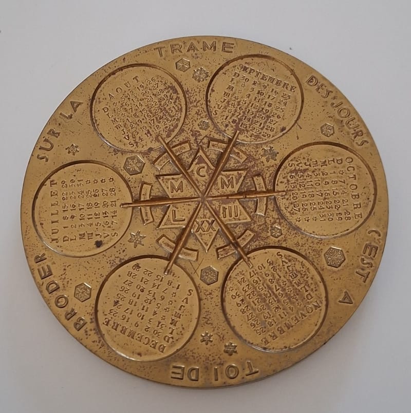 Médaille Bronze Calendrier 1973 Bronze Florentin