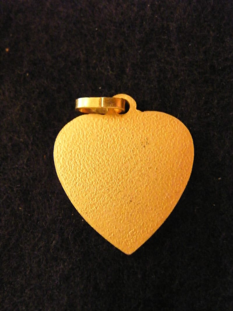 Pendentif Cœur Médaillon Or Plaqué Lettre F 2 cm — vue 2