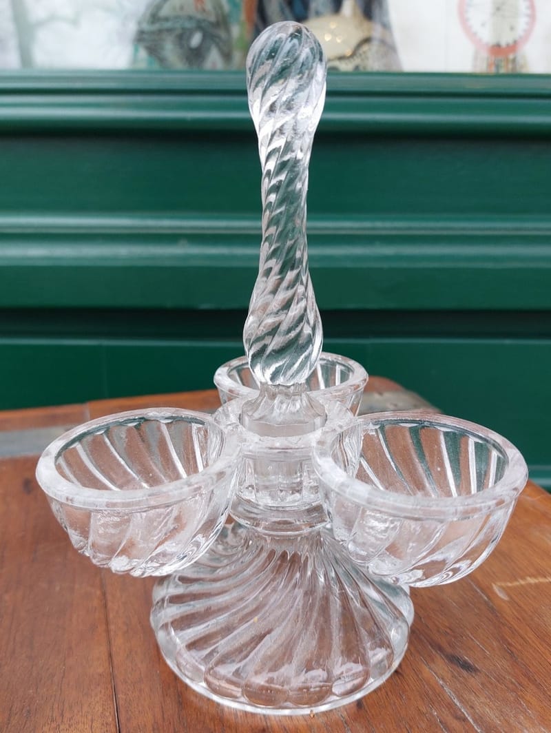 Baccarat Cristal Bambou Serviteur Condiment Sel Poivre