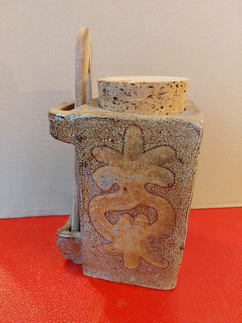 Monange Plomelin Pot Cornichons Grès au sel Décor Floral Pièce Unique