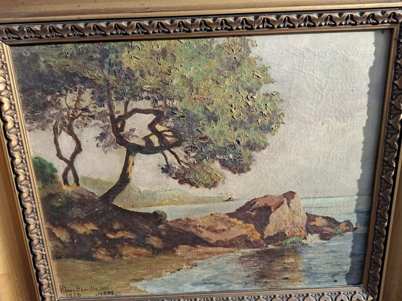Camille Hilaire Huile Toile 1930 Bord Mer Artiste Lorrain Metz Hilaire 1916-2004 — vue 3