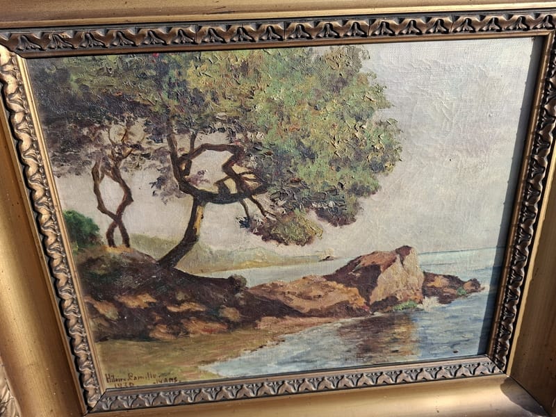 Camille Hilaire Huile Toile 1930 Bord Mer Artiste Lorrain Metz Hilaire 1916-2004 — vue 4
