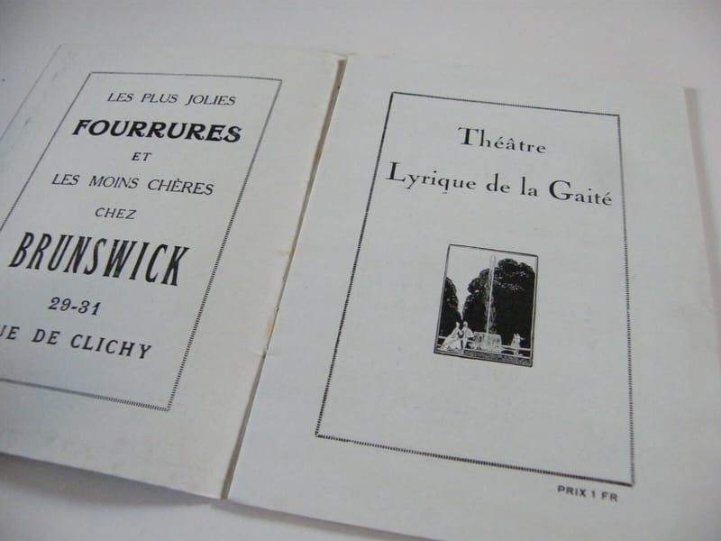 Gaité Lyrique 1922 Le jour et la nuit Van Loo Leterrier Programme — vue 2