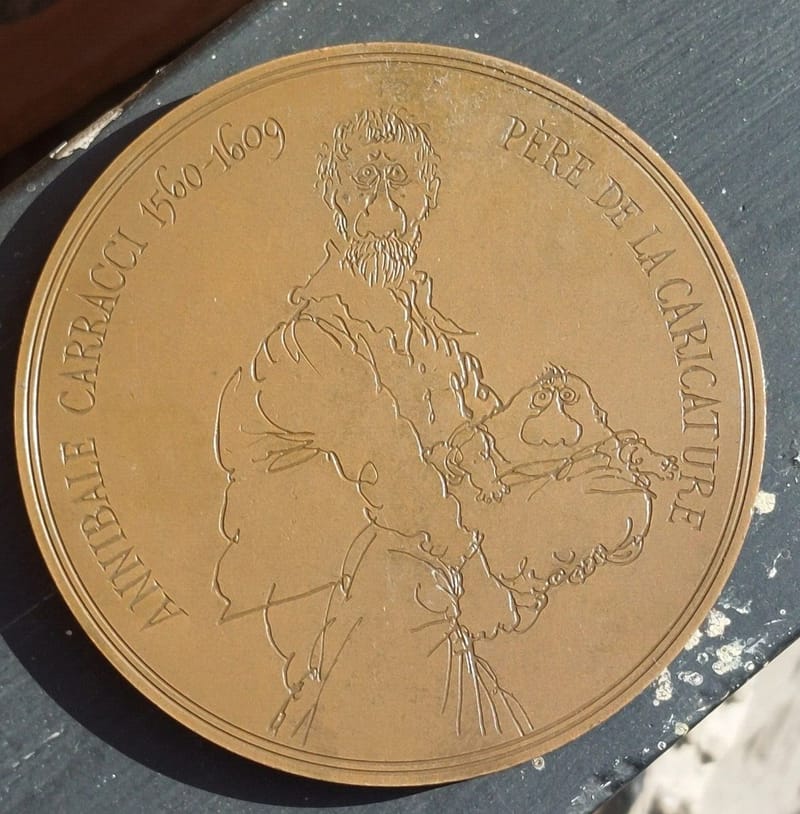 Médaille Bronze Annibale Carracci Ronald SEARLE Père Carricature 1976