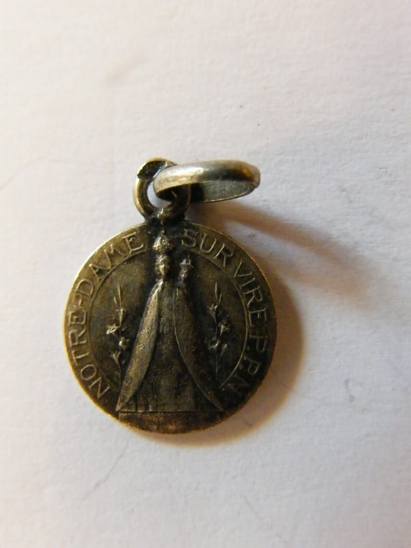 Argent Massif Médaille Pendentif Notre Dame sur Vire Silver Silber