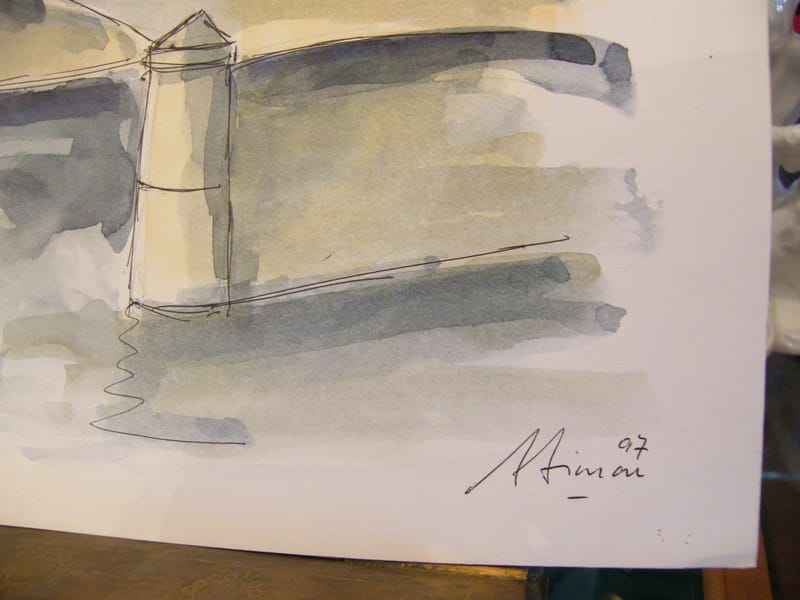 "Aquarelle Epinal Moselle Basilique A Simon 1926-2014 1997 Artiste Lorrain" — vue 3