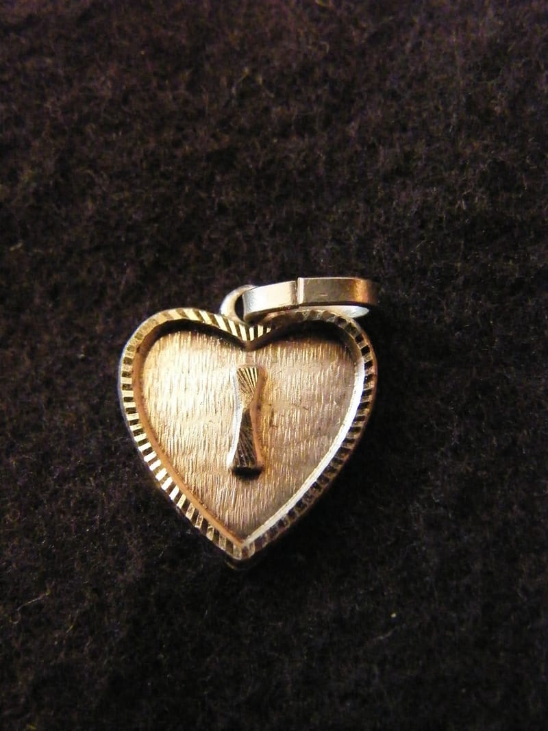 Argent Pendentif Cœur Médaillon Argent Plaqué Lettre I 1,5 cm