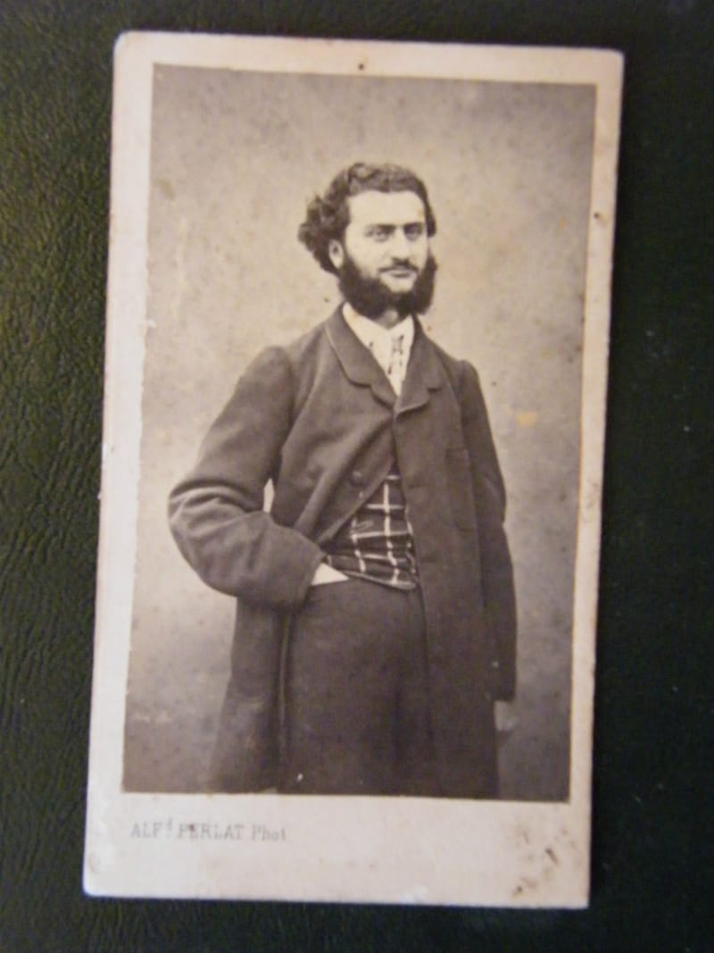 "Photographie Homme à Barbe  XIX ème Siècle Photo Afred Perlat Signée"