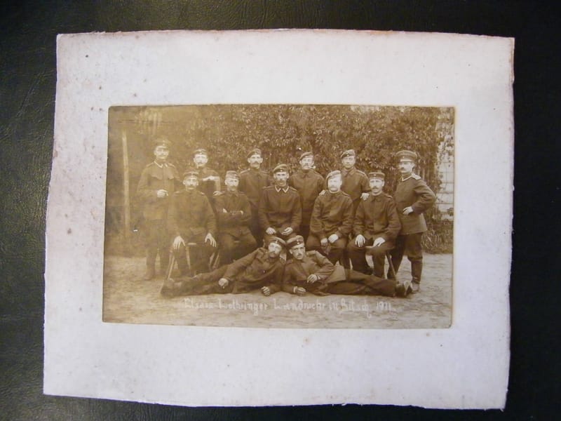 Photographie Militaires Alsace Lorraine Elsass Lothringer Landwehr  Bitsch 1911