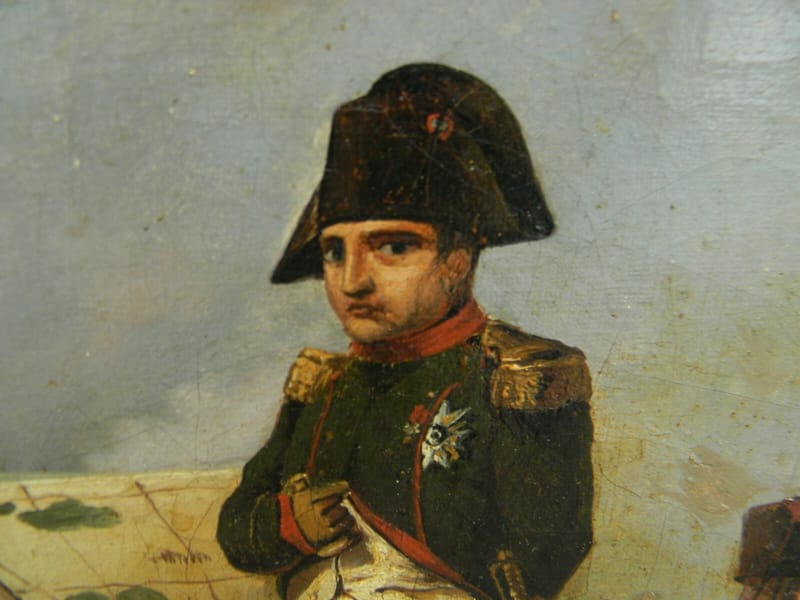Napoléon Bonaparte Huile sur Toile  à Charleroi par Gabé 1831 d'après Vernet — vue 6