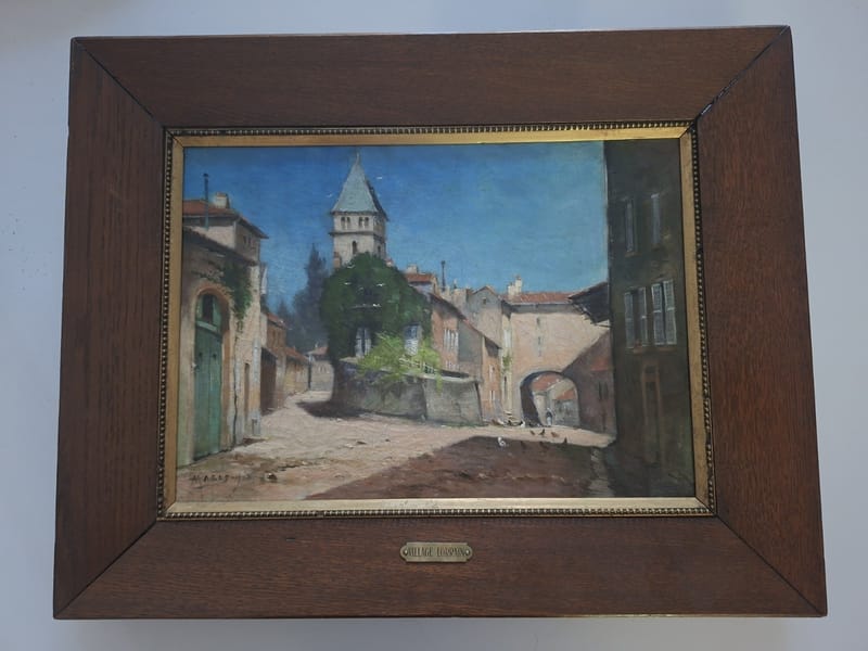 Albert Marks Vaux Moselle 1930 Huile sur Toile Paysage Lorrain Signée