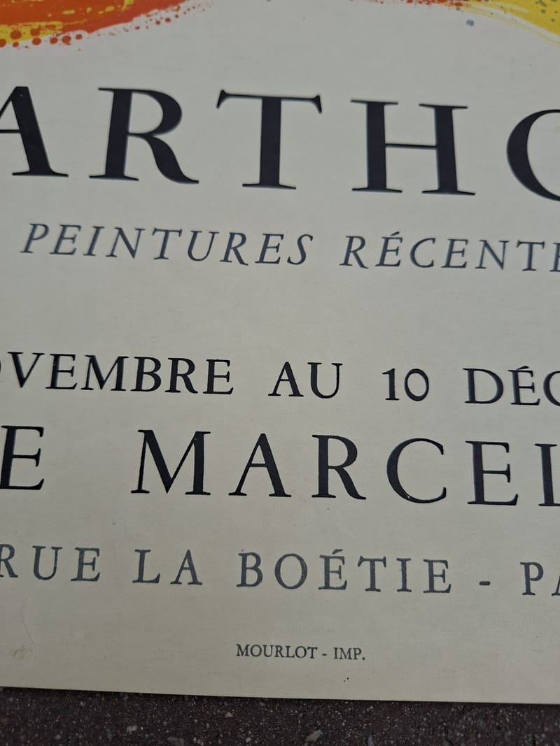 Affiche Sarthou Peintures récentes 1960 Galerie Marcel Guiot Paris — vue 4