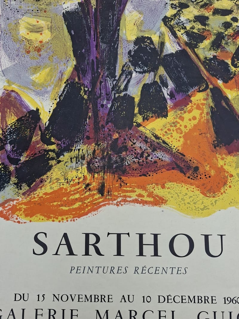 Affiche Sarthou Peintures récentes 1960 Galerie Marcel Guiot Paris — vue 2