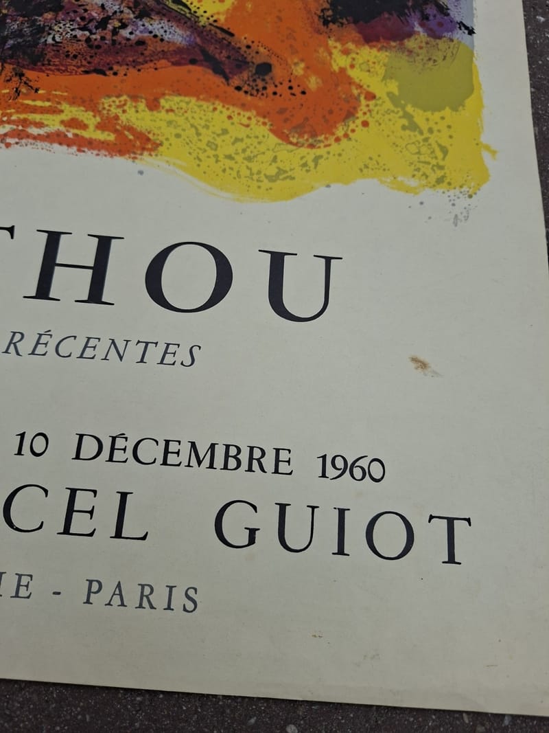 Affiche Sarthou Peintures récentes 1960 Galerie Marcel Guiot Paris — vue 3