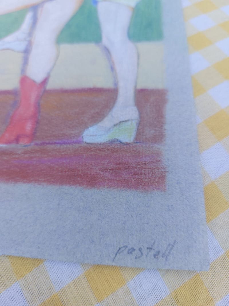 Pastel Femmes de Dos André Simon 1950 Artiste Lorrain Metz — vue 4