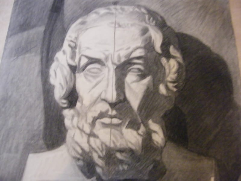Antoine Jallat Fusain Buste Antique Ecole des Beaux Arts de St Etienne — vue 2