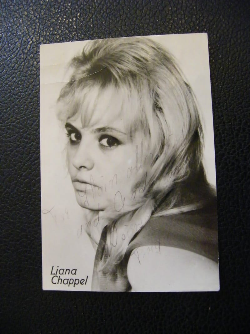 "Photographie liana Chappel Années 1960 Cabaret Dédicace"