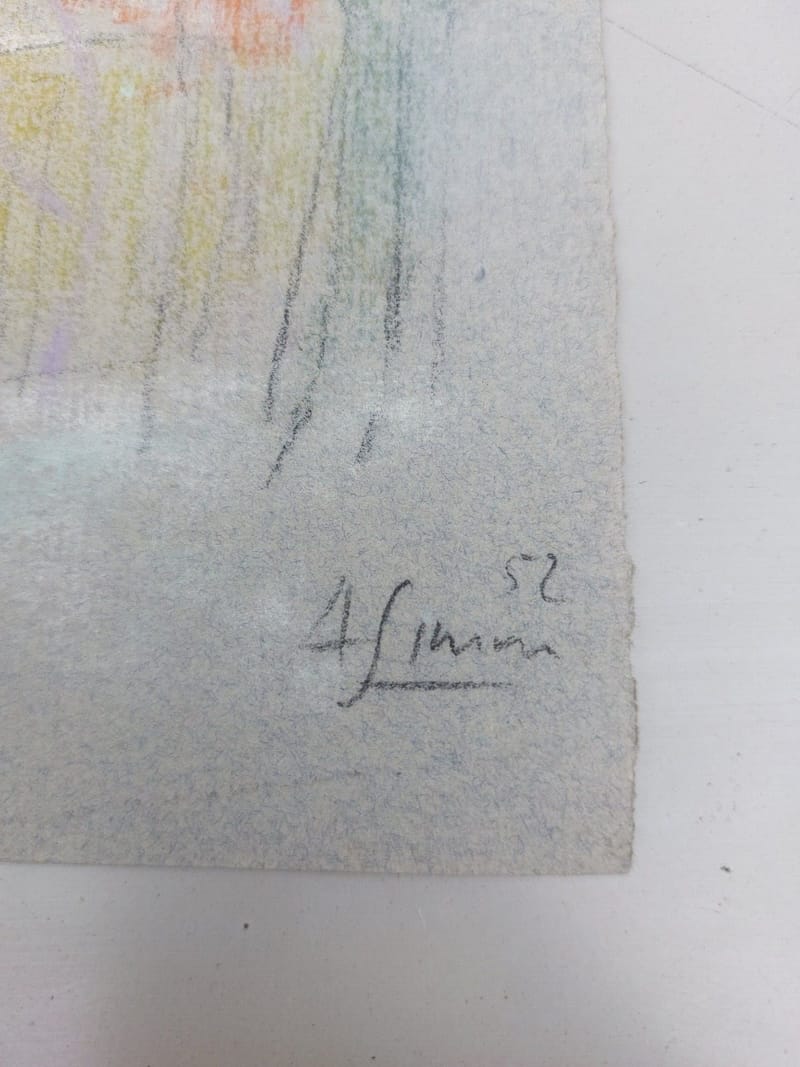 Metz Paixhans Simon 1926-2014 1948 Artiste Lorrain Pastel — vue 3