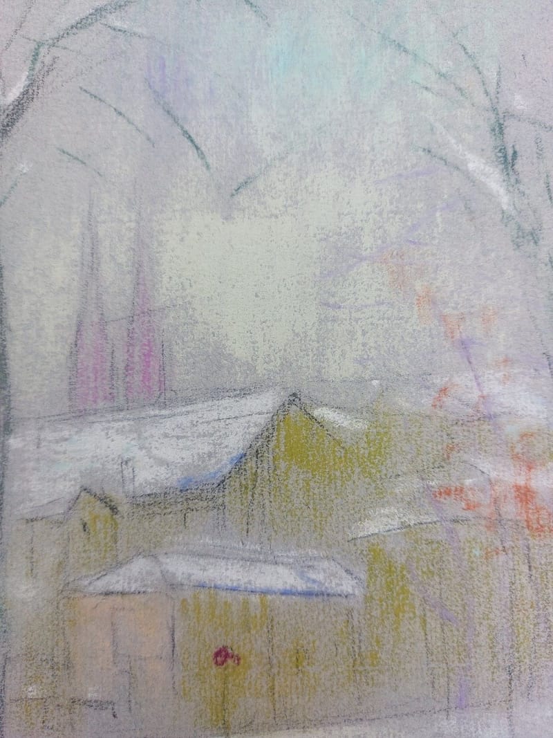 Metz Paixhans Simon 1926-2014 1948 Artiste Lorrain Pastel — vue 2