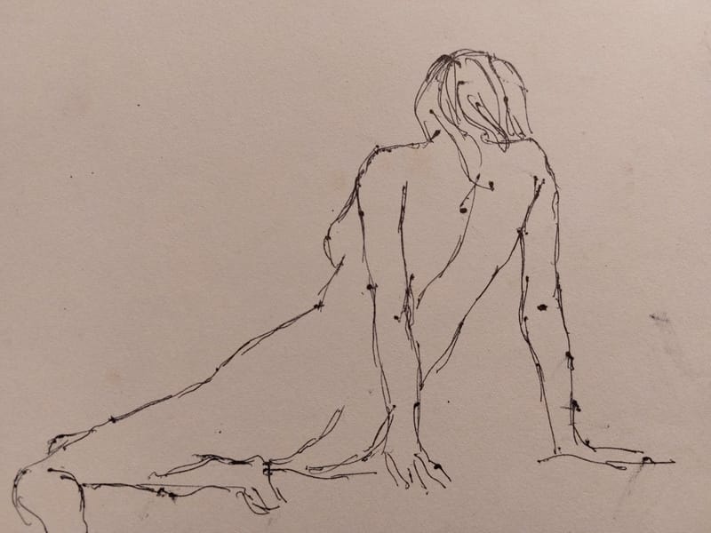 Encre André Simon 2002 Artiste Lorrain Metz AS Nu Dos Véronique 2 — vue 2